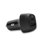 AT&T Dual Port 32W USB-C and USB-A Fast Charging Bullet Car Charger for Apple iPhone, Google Pixel, and Samsung Galaxy (Black, 32W)