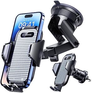 VANMASS [True Military-Grade] Car Phone Holder [2024 Best Suction & Clip] Cell Phone Mount for Dashboard Windshield Vent Truck Cradle Dash Stand for iPhone 15 Pro Max 14 13 12 Android, White