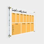 Acrylic Family Planner Wall Calendar - Personalized Dry Erase Board, Dry Erase Calendar, Monthly Weekly Calendar, Transparent Calendar