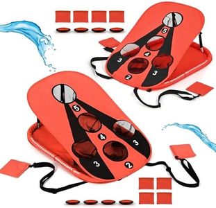 ropoda Pool Cornhole Board Set, 3ft x 2ft Corn Hole Games for Adults, Cornhole Set Floating, Pool Games for Adults, Water and Land Dual-Purpose, Easy Setup, Beach Toys for Family, Beach/Lawn Toys