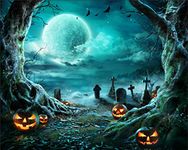 Haosphoto 10X8FT Halloween Backdrop for Photography Halloween's Carnival Night Backdrops Pumpkin Grimace Cemetery Spooky Forest All Saints' Day Background for Hallowmas Party Photo Studio Props HS297