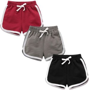 Girls Boys 3 Pack Running Athletic Cotton Shorts, Toddler Workout and Fashion Dolphin Summer Beach Sports 10-12