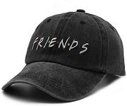 Waldeal Women's Friends Baeball Hats Embroidered Plain Ball Cap Dad Hat Adjustable Denim Black