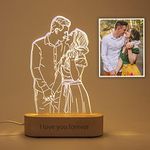 Magic Lunar Custom 3D Photo Lamp Personalized Portrait Illusion Night Light Cube Light Up Picture Engraved Plaque Frame Things Remembered 21th Birthday Gifts Using My Own Photos for Men Women Him Her