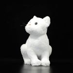 Simulation White Cat Plush Toy, Super Soft and Cute Cat Stuffed Animal Plush Toy Lifelike Kids Girl Birthday Home Decor