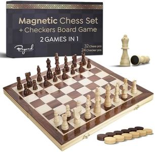 Wooden Magnetic Chess Set | 15 Inch Foldable Chess Board - 2 Extra Queens - Magnetic Chess Game with Storage | Chess Sets for Adults | Handmade Portable Travel Chess Set for Kids & Beginners