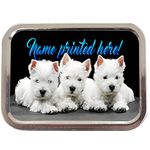 Personalised Cute West Highland Westie Puppies St071 2oz Tobacco Tin | Baccy Storage | Pill Box | Cigarette Rolling Stash Can