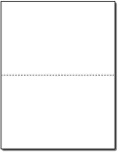 8.5" x 11" Blank White Perforated Cardstock Paper - 2 Per Sheet Breaks to 5.5" x 8.5" - Inkjet/Laser Printable - for Postcards, Flash Cards, Index Cards - 100 Sheets / 200 Cards