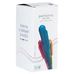 Pentonic 0.7mm Ball Pen | Vibrant Multicolor Body | Blue Ink, Pack of 50