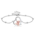 YAFEINI Highland Cow Bracelet Sterling Silver Highland Cow Bracelet Scottish Highland Cattle Cow Jewelry Gifts for Women Girls