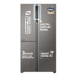 Haier SmartChoice 598L 3 Star 3-Door Side by Side Frost Free Refrigerator|Convertible|Smart Sense AI|Expert Inverter Compressor|Digital Display Panel (2025 Model, HRT-683ISU1, Inox Steel)