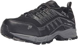 Fila Men's Memory at Peak Steel Toe Trail Runner, Black/Black/Metallic Silver, 8