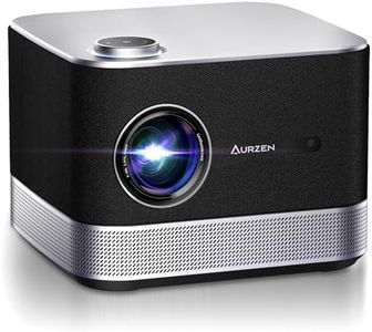 NetfIix Officially & DoIby Audio,AURZEN 4K Supported Smart Projector with Auto Focus & Keystone, +100% Lumens, HDR 10 60Hz WiFi Bluetooth Outdoor Projector for Smartphone/USB/HDMI/USB