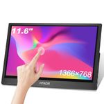 Portable Monitor Touchscreen, 11.6 Inch Portable Monitor Touchscreen USBC Monitor 1366x768 Computer Screen with HDMI TYPEC USB Compatible for Raspberry pi Computer Laptop PC PS3 PS4 Xbox