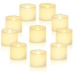 CNMTCCO LED Candle Lights, 24Pcs Realistic Bright Flickering Tea Light, Battery Operated Flameless LED Candles, Electric Fake Candle in Warm White and Wave Open