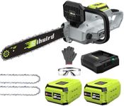 Sihuird 60V 18-Inch Cordless ChainSaw, Brushless Motor Electric Chainsaw with 2 x 6.0Ah Battery and Charger, Tool-free Chain Tension & Auto Lubrication for Tree, Wood Cutting, Courtyard, Household