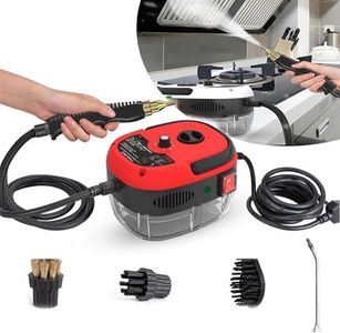 Decostatue Handheld Steam Cleaner, 2500W Portable High Temperature Pressurized Steam Cleaning Machine Portable Car Steamer with 3 Brush Heads (Red)