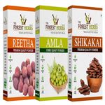 THE FOREST HERBS Natural care from nature 100% Natural Organic Amla, Reetha, Shikakai Powder For Hair Care For All Hair Type, 300G (Pack Of 3), 3 Count