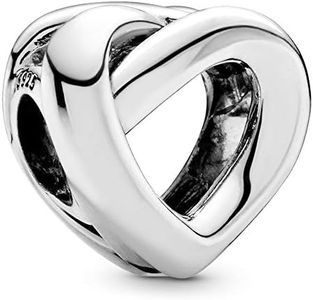 Pandora Moments Women's Sterling Silver Forever Friends Heart Cubic Zirconia Dangle Charm for Bracelet, one size, Metal, No Gemstone