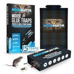 Mousinator Mouse Glue Traps | 15 PCS | Foldable Discreet Indoor Sticky Glue Trap for Small Mice | Easy & Ready-to-Use Glue Mouse Trap