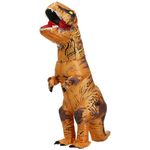 Happybag Inflatable Dinosaur Costume Adult,T-Rex Costumes Funny Cosplay Fancy Suit (Brown Classic) - Polyester