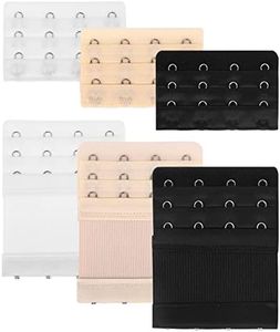 Lusofie 6 Pezzi Prolunga Reggiseno Prolunga Cinghia Reggiseno Elastica Morbida Confortevole 4 Ganci Prolunga Reggiseno 3 File per Donna (Pelle, Bianco, Nero)