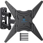 PERLESMITH TV Wall Bracket Swivel Tilt Extend, Universal TV Bracket Wall Mount for 26-60 Inch Flat/Curved TVs, Adjustable TV Bracket Holds up to 32KG Max.VESA 400x400mm