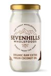 Sevenhills Wholefoods 1L Organic Extra Virgin Raw Coconut Oil (Cold-Pressed), Glass Jar, For Cooking, Baking, Skin moisturiser & Hair Conditioner