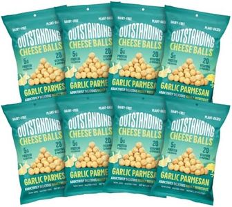 Outstanding Foods Outstanding Cheese Balls Garlic Parmesan - Plant Based Dairy Free, Gluten Free, Low Carb Cheese Snacks - Vegan Snacks With 20 Essential Vitamins and Minerals - 1.25 oz, 8 Pack