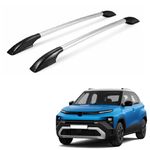 Universal Car Roof Rail Bars Set of 2 | Premium Metal Roof Rack with Plastic End Caps | Strong, Lightweight & Weather Resistant | Easy Installation | Silver & Black Suitable for Punch 2026