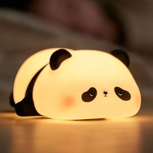 SALUOKE Panda Luce Notturna Bambini, Lampada Notturna per Bambini, 3 Modalità di Luce, Lucina Notte Regolabile con Timer, Controllo Touch, Lampada Panda in Silicone, Ricaricabile Tramite USB