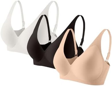 YAFINMO Deep V Bras for Women No Underwire Low Cut Push Up Bralettes Padded Comfy Smoothing Bras Seamless Lift Bralette 3PCS