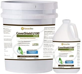 CoverTec CoverShield U100 Gloss Hard Surface Flooring Sealer, Stain and Wear Resistant (4 Gal - Prof Grade (2) Part Kit)