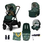 Cosatto Giggle 4 Travel System Everything Bundle | Pram, Pushchair, Carrycot & Tote, Infant Carrier Car Seat & Base | Birth-4 Years, i-Size Group 0 | Compact Fold, Footmuff, Bag, Raincover (Faraway)