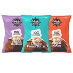 Mojo Bar Protein Bombs Variety Pack | Peanut Butter, Hazelnut & Mocha | Daily Protein Snack | 10g Protein | Pack of 12 x 40g Protein Balls | Vegan, Gluten Free & No Preservatives