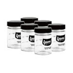 Yumi Organics Overnight Oats Glass Containers with Lid (Set of 6) Airtight Leak Proof Oatmeal Container with Lid, Multi-Purpose Reusable On The Go Cups Salads Yogurt Cereal Milk