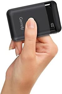 Power Bank 10000mAh Mini Chargeur Portable Batterie Externe Portable avec 2 entrées et 2 Sorties 5 V/2,4 A pour iPhone Samsung Galaxy Huawei Smartphone (Noir)
