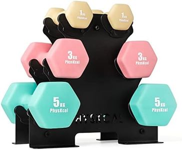 PhysKcal Hanteln 6er Set mit Stahl Hantelständer | 18kg Kurzhantel Set Hantelset | Gewichte für Krafttraining | Fitness Hanteln für Frauen & Männer | Dumbbells