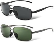 SUNGAIT Ultra Lightweight Rectangular Polarized Sunglasses UV400 Protection SGT458HH-QMLV-8