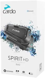 Cardo Systems Spirit HD Motorcycle Bluetooth Communication Headset - Black, Dual Pack