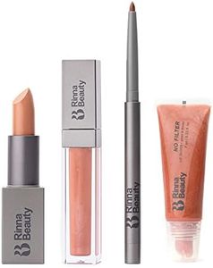 Rinna Beauty Lip Bundle - Birthday Suit Lip Kit & No Filter Gloss & Go Lip Gloss - Includes Lipstick, Lip Gloss, Lip Liner & Gloss & Go Lip Gloss - Vegan, Anti-Aging & Moisturizing (Variety Pack of 4)