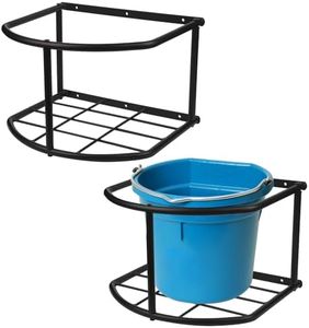 MIYABALA Bucket Holder for Horses Feed,5 Gallon Water | Feed Bucket Holder for Horses,Heavy Duty Metal Wall Mount Water Bucket and Pail Holder for Livestock in Stable