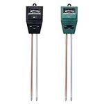 2 Packs Soil pH Meter, 3-in-1 Soil Tester Soil pH/Light/Moisture Meter for House Plants Water Meter, Soil pH Tester Test Kit Hygrometer for Garden Lawn Farm, No Battery Required (Black & Green)