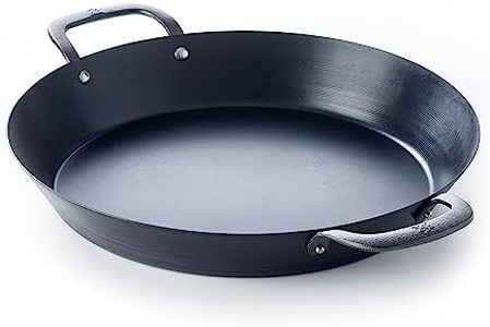 BK Black Steel Seasoned Carbon Steel Paella Pan, 15"