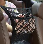 QUL Universal Car Mesh Organizer Elastic Mesh Trunk Organizer Car Seat Pocket Net Vehicle Pet Barrier & Organizer Car Net Pocket Holder (3-Layer)