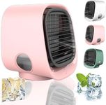 Oribreeze Air Conditioning,New Upgrade Desktop Air Conditioner,Three Speeds Anti-Leakage Water Personal Air Cooler,USB Air Conditioner with Night Light Cooling Fan for Home Camping Car Office (Pink)