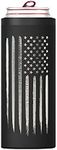 American Flag Skinny Can Cooler for Slim Beer & Hard Seltzer Cans | 12oz Stainless Steel Insulated Tall Can Cooler – Gifts for Veterans