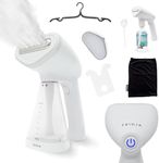 Fridja f10 Handheld Clothes Steamer - Upgraded 1500W Garment Steamer with Heated Panel and 30g/min Steam Output, 260ml Water Tank, Ready in 45 Seconds, for Home, Office & Travel, f10 Black