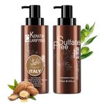 Sulfate Free Argan Oil Shampoo and Conditioner Set Natural Moroccan Argan Oil Color Safe Intense Moisturizing 14 Ounce