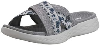 Skechers Women's Performance, On The GO 600 - Blooms Sandal, White/Grey, 8 W US